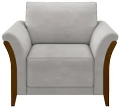 Poltrona Decorativa Sala de Estar 102cm Pés Madeira Roya Z32 Veludo Ci