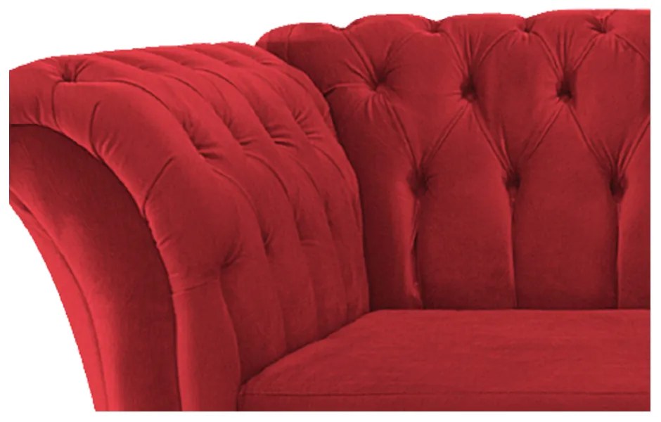 Poltrona Decorativa Chesterfield Sofia Suede Vermelho - ADJ Decor