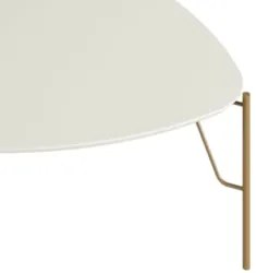 Mesa de Centro Alta Para Sala Pés Metálicos Blen Luna/Dourado I06 - Mp