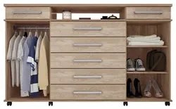 Cômoda Para Quarto 2 Portas 7 Gavetas London D02 Nogal/Vanilla Touch -