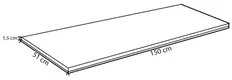 Tampo para Balcão de Cozinha 150cm MDP Cinza - AJL Móveis