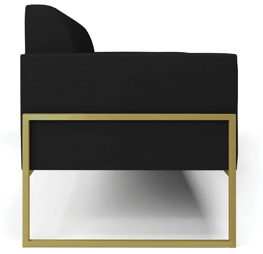 Sofá Namoradeira Base Industrial Alta Dourado Marisa Linho D03 - D'Rossi - A79 Preto