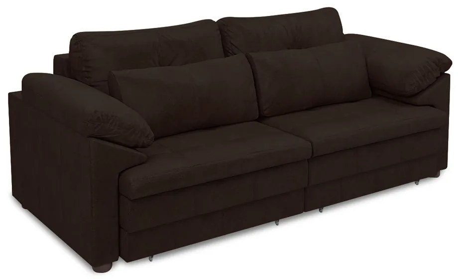 Sofá Retrátil Elétrico Sala de Estar Nolan Bipartido 215cm Conforto Premium em Couro Marrom Manchado G58 - Gran Belo