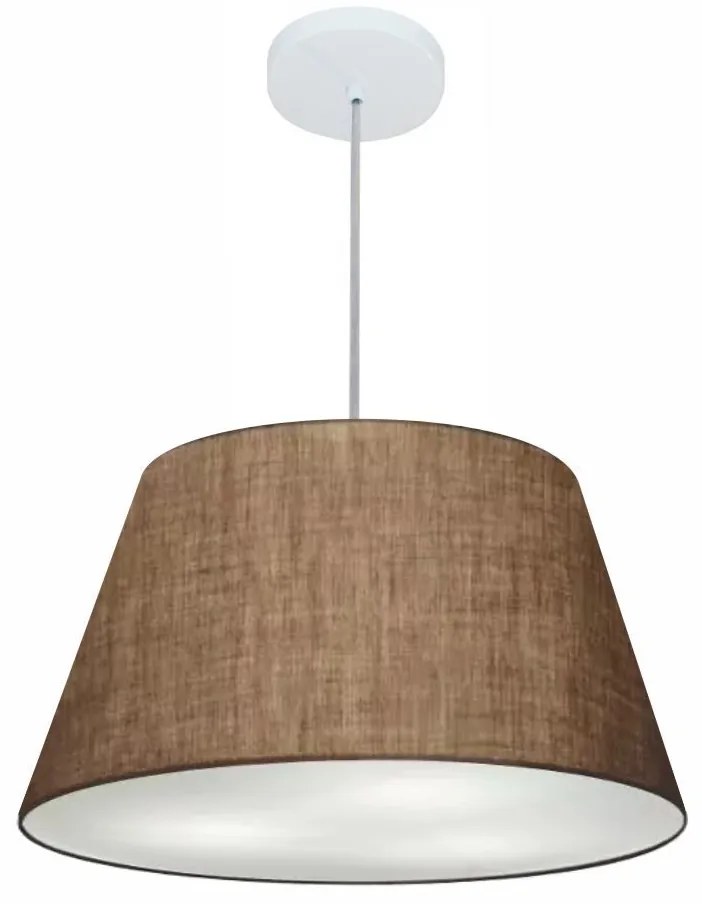 Lustre Pendente Cone Md-4248 Cúpula em Tecido 30/50x35cm Café - Bivolt