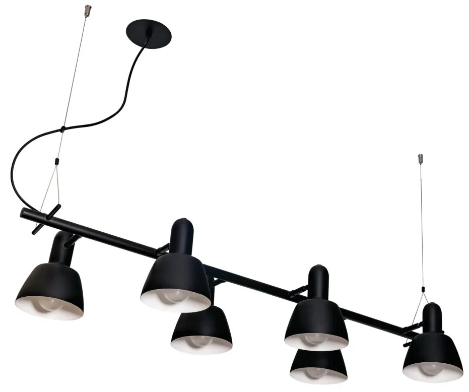 Pendente Frida 114X18X36,4Cm 6Xe27 Alumínio - Usina 25060/6 (FN-F - Fendi Fosco, FN-F - Fendi Fosco, BT - Branco Texturizado)