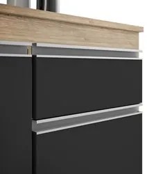 Cozinha Modulada 6 Módulos Composição 8 Castanho/Preto - Lumil Móveis