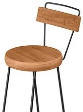 Kit 2 Banquetas Altas com Encosto para Cozinha Estilo Industrial Aura