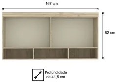 Armário Ponte Casal 167cm 201 Master 2 Portas Avelã Rústico/Ártico Rús