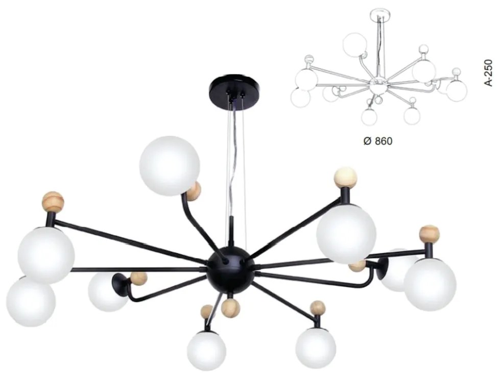 Pendente Redondo Detalhe Madeira Ø86X25Cm Metal E Globo Ø10Cm 09Xg9 |O... (ROSÊ FOSCO / COBRE BRILHO, FOSCO (BRANCO))