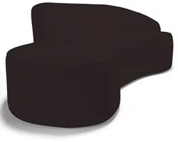 Sofá Living  4 Lugares 280cm Braço Direito Mozart D06 Sintético Marrom