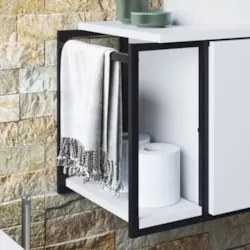 Gabinete Banheiro Suspenso 80cm Cuba Oval Ripy Branco Z54 - Mpozenat