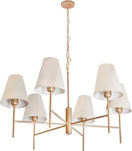 Lustre Tecido Aluminio Dourado Thomas