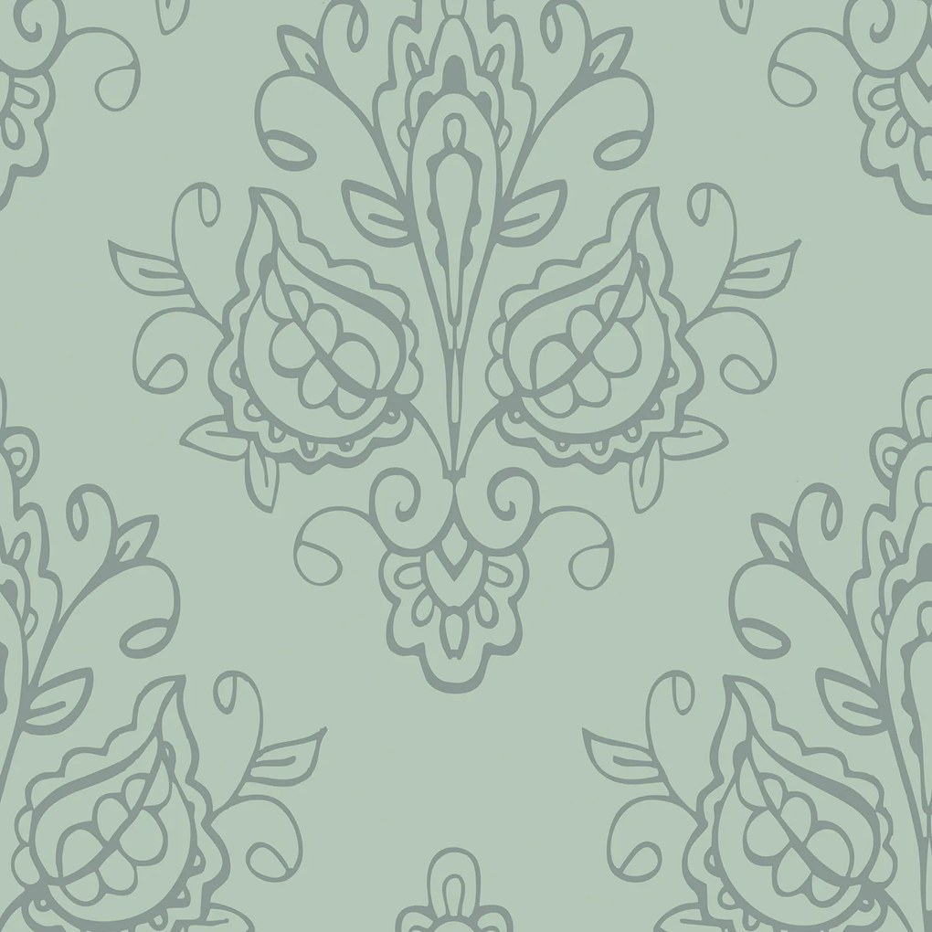 Papel de Parede Arabesco Verde