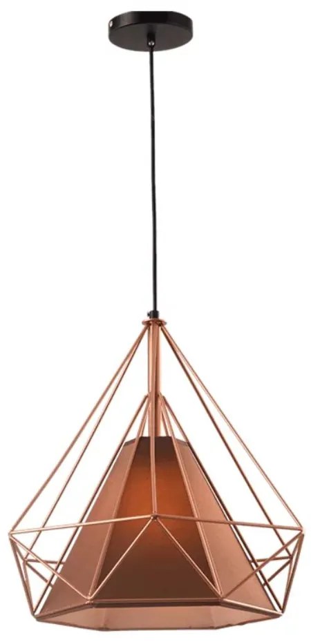 Pendente Alumínio RPX Aramado Piramidal 25cm Cobre/Café - Startec Bivolt