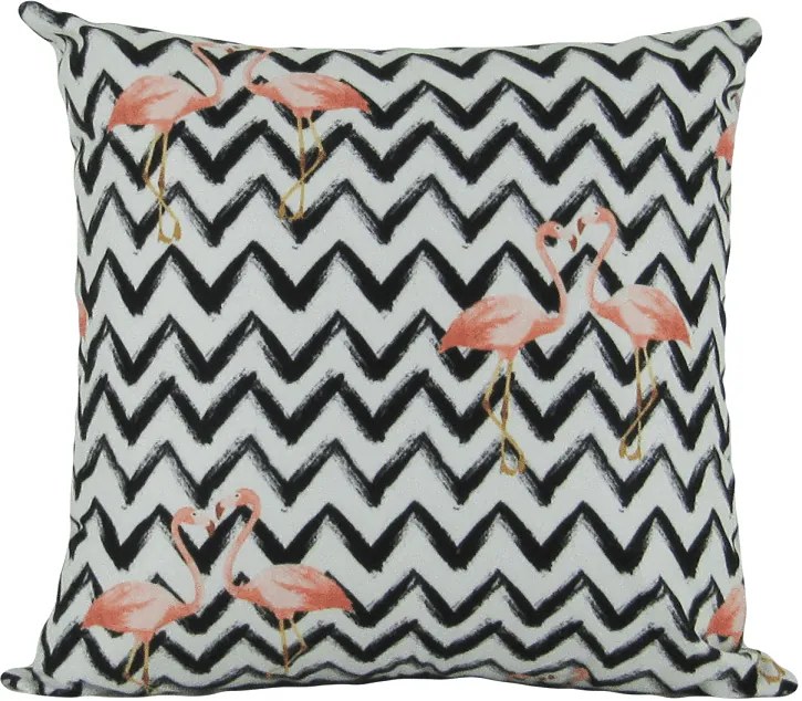 Capa almofada LYON Veludo estampado Flamingos 50x50cm