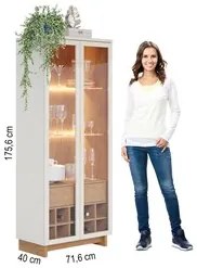 Cristaleira Adega 2 Portas 1 Gaveta Tijuca C05 Off White/Freijó - Mpoz