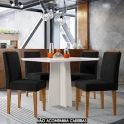 Mesa de Jantar Retangular 120cm 4 Lugares Zuma Off N02 - Mpozenat