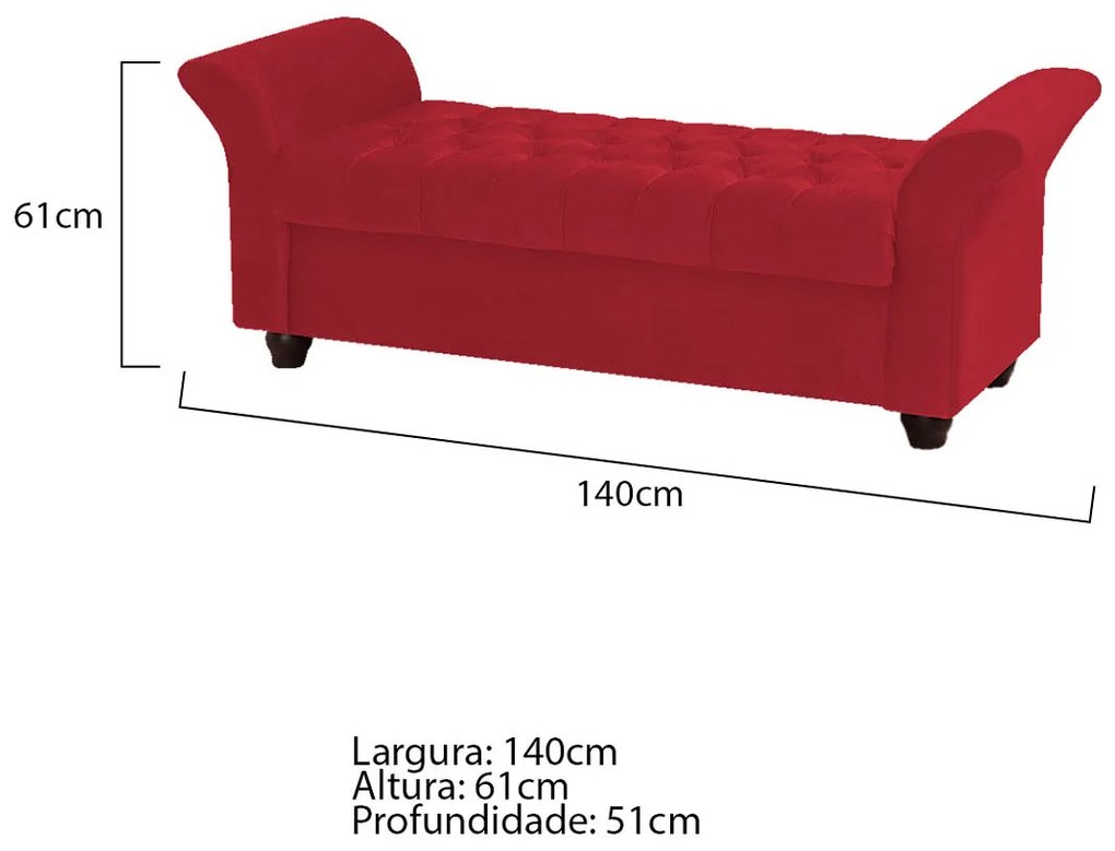 Recamier Divã Morabe P04 140 cm Suede - ADJ Decor