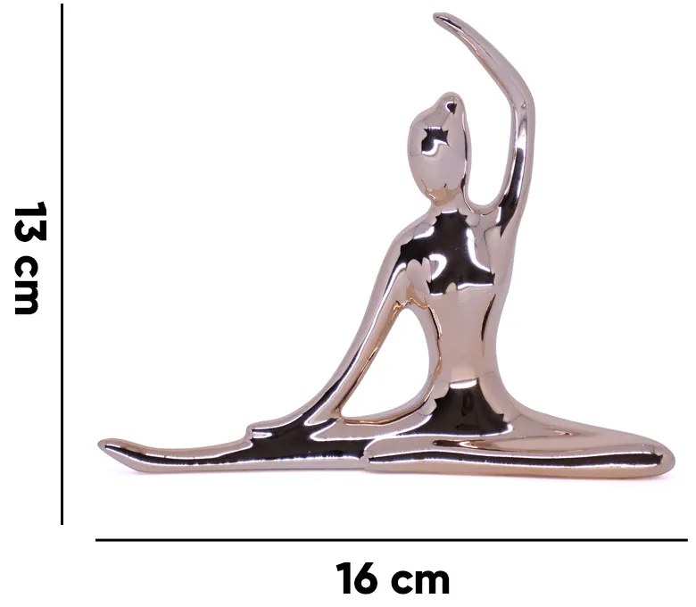 Enfeite Decorativo Bailarina em Cerâmica Cobre 13x16x3,5 cm - D'Rossi