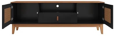 Rack Esmeralda 1.60 Preto/Noce - Casa D Móveis