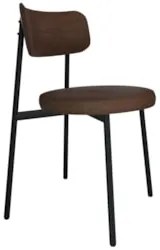 Cadeira de Jantar Estofada Kit 2 Nyka M25 Sintético Marrom - Mpozenato