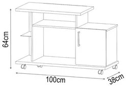 Rack para Sala Pequena TV até 26 Pol. 100cm Marte H01 Off White/Cinamo