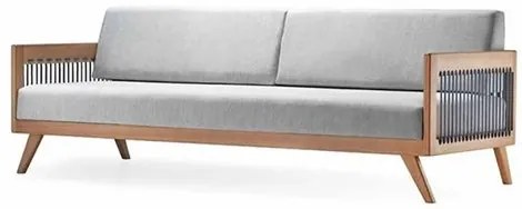 Sofá Saibi 3 Lugares Corda Azul Madeira Cedro 82cm - 70937 Sun House