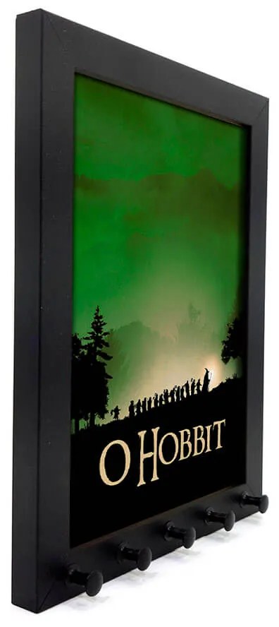 Porta Chaves Moldura 5 Ganchos O Hobbit Senhor dos Anéis - Preto