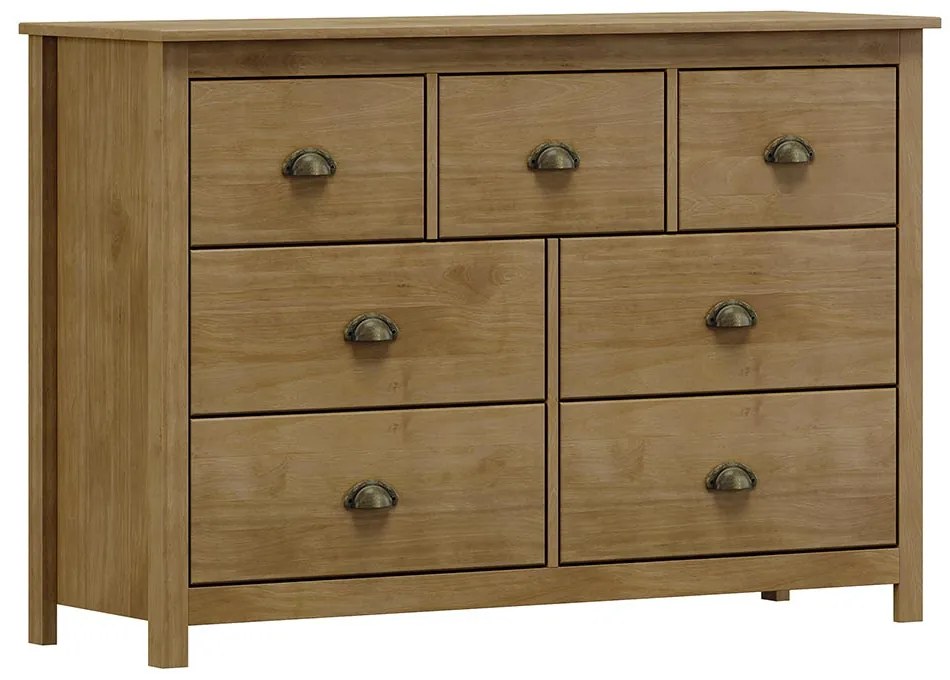 Cômoda Decorativa 7 Gavetas Madeira Maciça Osiris Freijó G74 - Gran Belo