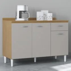 Balcão de Cozinha Com Tampo 120cm Classic Damasco/Off Z46 - Mpozenato