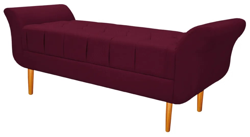Recamier Estofado Ari 100 cm Solteiro Suede Bordô - ADJ Decor