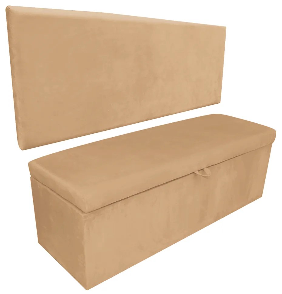 Kit Calçadeira e Painel Clean 90 cm Suede D'Rossi - Caramelo Sisal