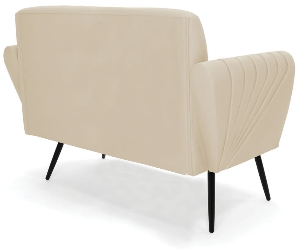 Sofá Namoradeira com 2 Poltronas Pés Palito de Ferro Bruna Suede D01 - D'Rossi - Bege