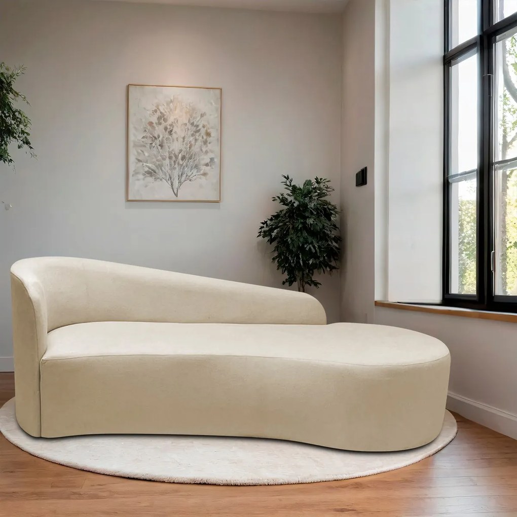 Divã Recamier Orgânico França 180cm Lado Direito Bouclé - ADJ Decor