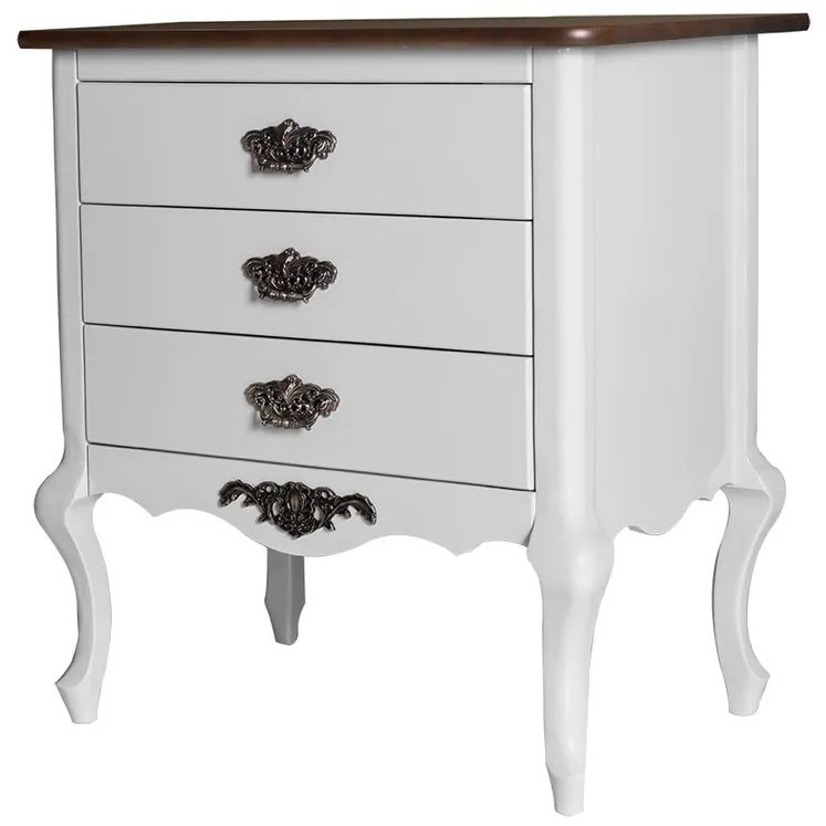 Gaveteiro Paris 3 Gavetas Liso com Apliques - Wood Prime FS 27278