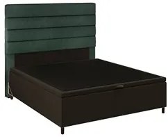 Cabeceira com Base Cama Box Baú Casal 138x188cm Hit ID5 Suede Marrom/L