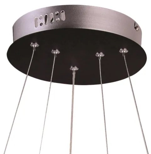 Pendente Montreal Aro Ø50X2Cm / Ø30X2Cm Led 40W 3000K Bivolt / 02 Anel... (Preto)