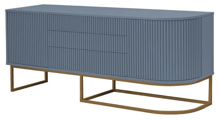 Aparador Miami - Blue c/ Detalhes Dourado Soleil  Kleiner