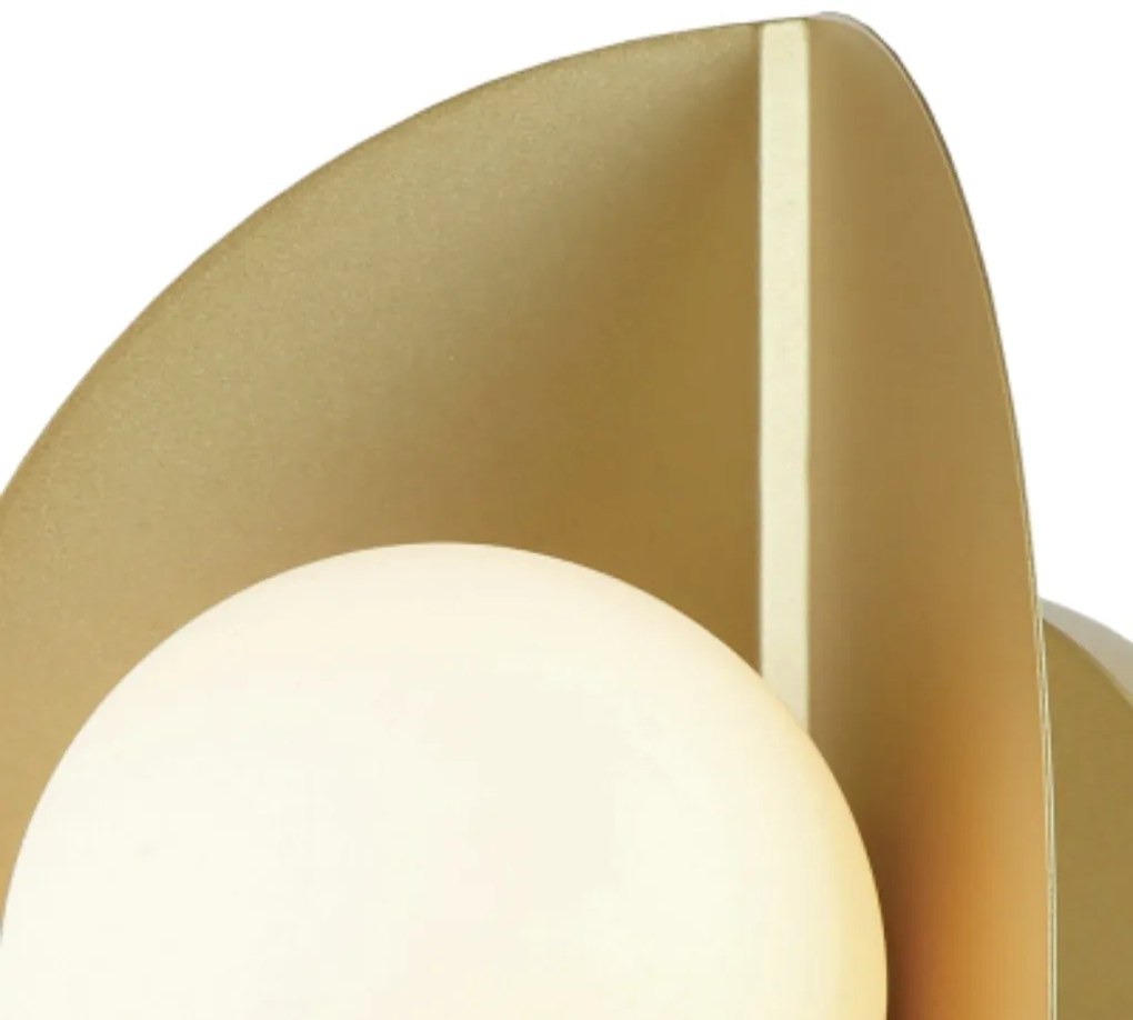 Arandela Cacau 14X15X25Cm 1Xg9 Metal Dourado Fosco Vidro Branco | Bell...