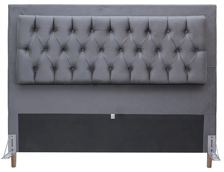 Cabeceira Cama Box Casal 140cm Paris Capitonê Suede Cinza - Sheep Estofados - Cinza