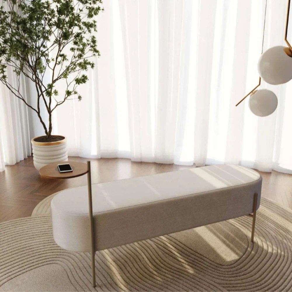 Recamier com Apoio Lateral Blade Pés em Aço Pintado Design Contemporâneo