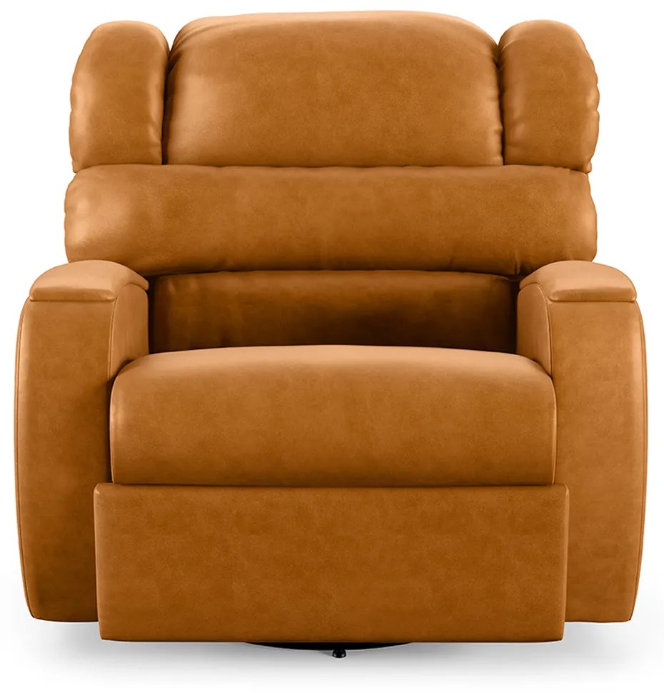 Poltrona do Papai Sala de Cinema Reclinável Kylie Glider Manual Giratória Massagem USB PU Whisky G23