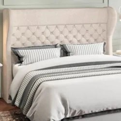 Cabeceira Cama Box Casal 140cm Trinidad Z37 Linho Cru - Mpozenato
