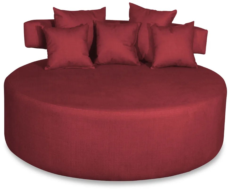 Sofá Chaise Eva Redondo 02 Lugares Suede Vermelho