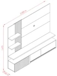Painel Para TV Até 55 Pol. Bancada Suspensa Atena Fendi/Naturale - Mad