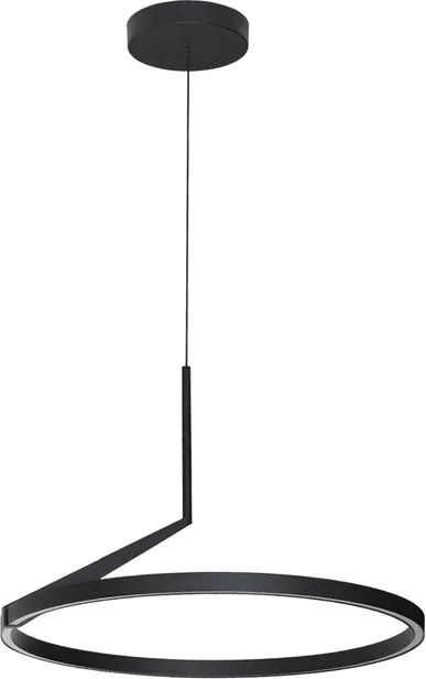 Pendente Led Dimerizavel Aluminio 30W 3000K Circle - PRETO