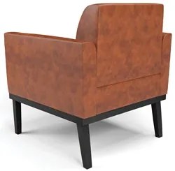 Sofá Namoradeira e 2 Poltronas Base Madeira Preto Maressa Sintético PU