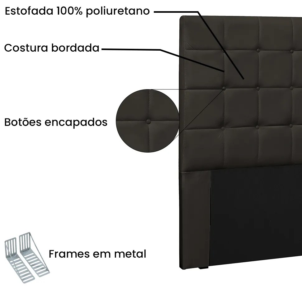 Cabeceira Cama Box Casal Queen 160cm Verona Corano Marrom - Sheep Estofados - Marrom