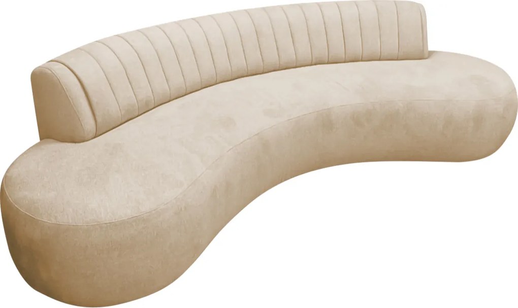 Divã Recamier Celeste Curvo Sala Estar Luxo 180cm Linho