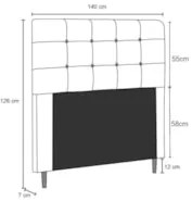Cabeceira Cama Box Casal 140cm Luna Sintético Branco Z51 - Mpozenato